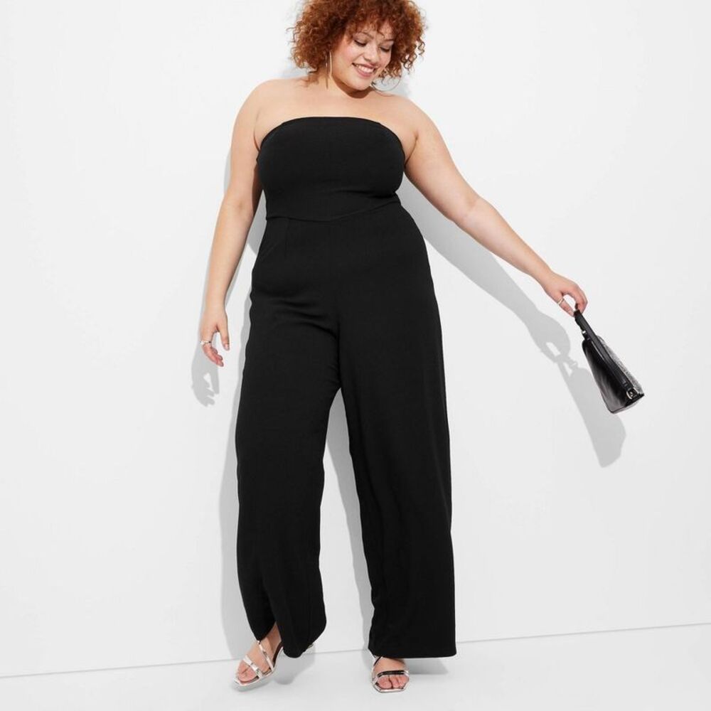 Women's Wide Leg Tube Jumpsuit - Wild Fable Black 2X